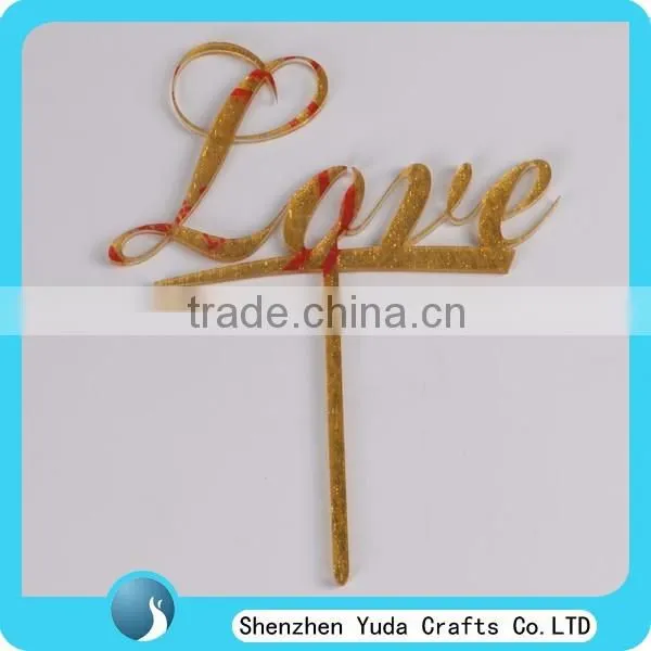 Happy Birthday Silhouette Mirror Gold Acrylic Cake Topper