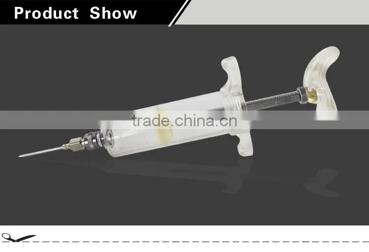 Calibration clear,not easy to wear and tear plastic steel veterinary injector