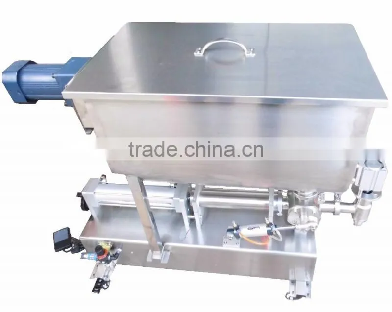 100L volume Big hopper with mixer Chilli sauce filling machine