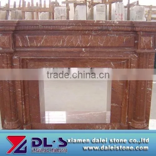 Hand Carved Red Marble Fire Place