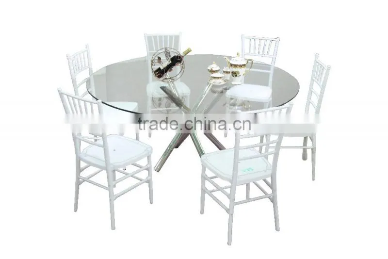 Cheap glass dining table and chair for 6 chairs set