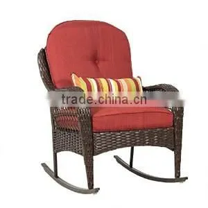 Wicker Rocking Chair Patio All Weather Proof with Cushions