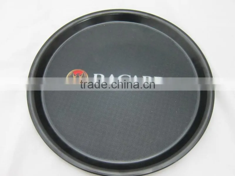PP/PS/ABS Dia 37cm *2.6cm Plastic round snack serving tray/anti-skid anti-slip tray