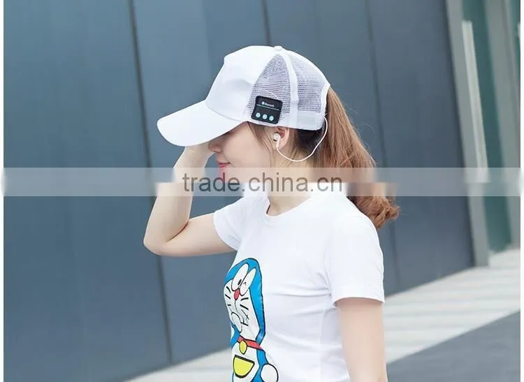 Bluetooth music mesh hat summer sun hat baseball cap with smart Bluetooth headset fashion hats