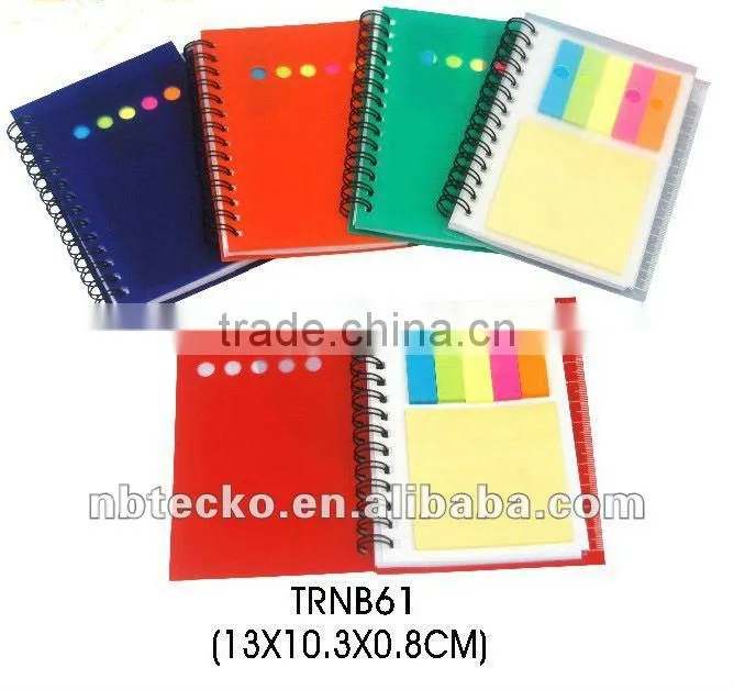 Recycled sticky memo pad with plastic cover for promotion