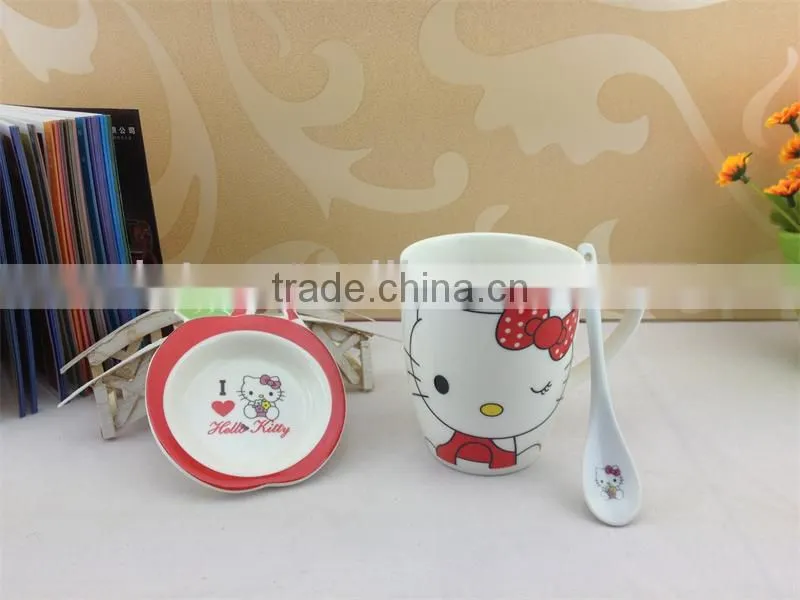 ceramic mug with spoon lovely cartoon design