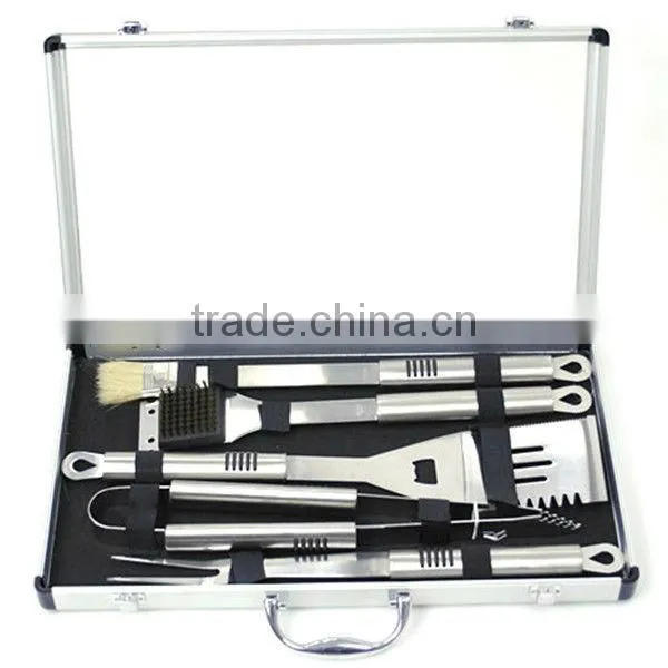 BQ-0049 5 pcs bbq tools set aluminum suitcase tools