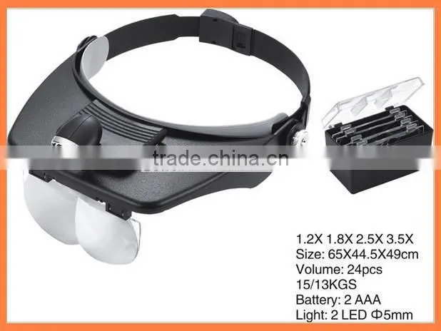 Light Head Magnifier Glass With LED