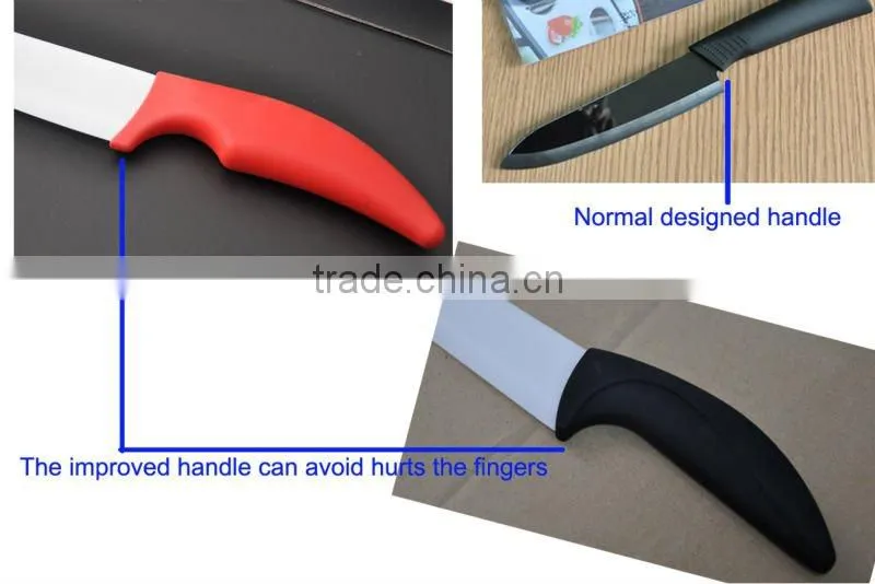 Ceramic knife with safe design handle