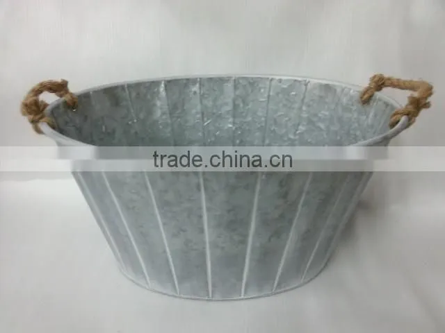 2016 New grey/white wash Metal/tin flower planter pots