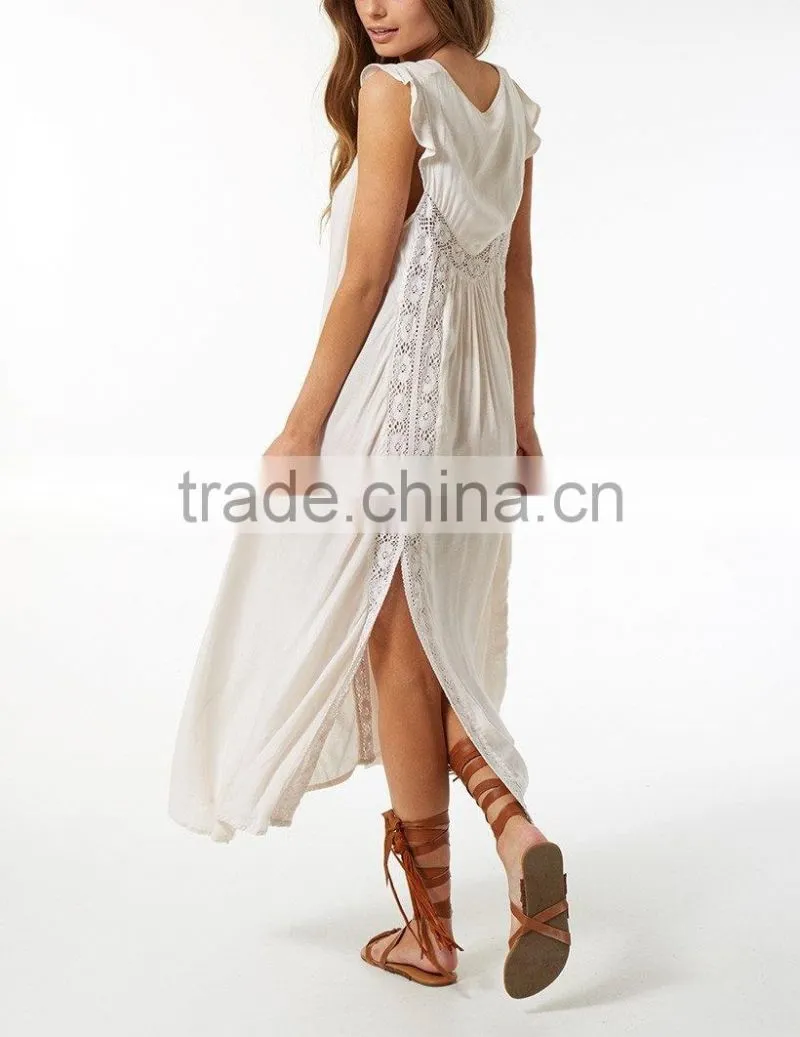 Summer Luxe Lace Boho Cover Up Peasant Women Dresses Western Dresses Names HSd5173