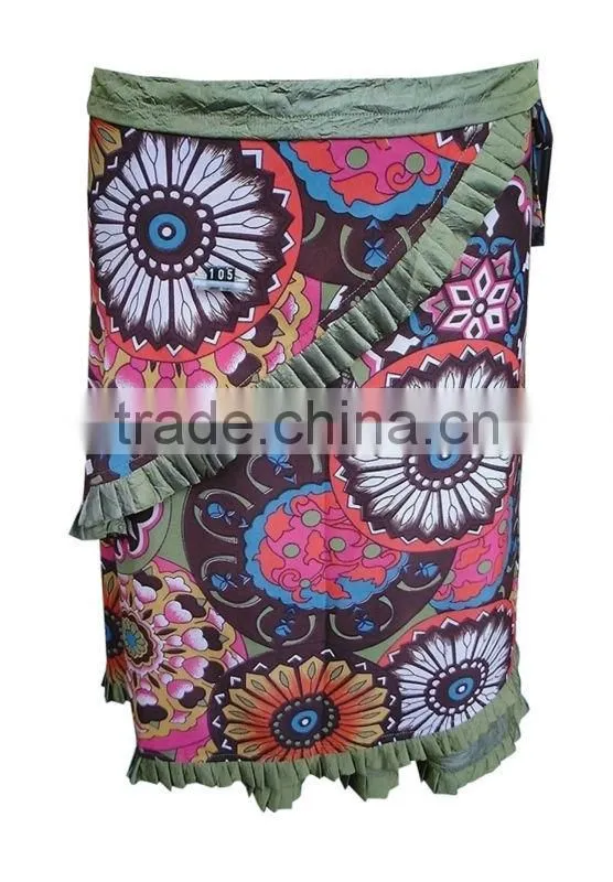 new arrival print skirt 100% cotton fringe hem tight fit 100% sexy hot skirts