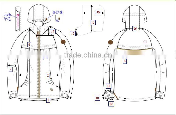 OEM custom polka dot printed black parka winter jacket women