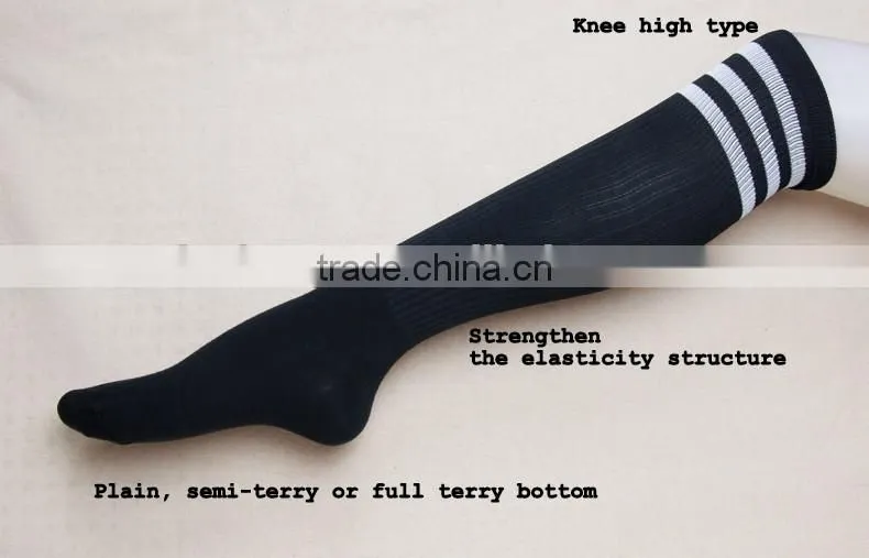 Customized own design semi-terry quick dry nylon football socks