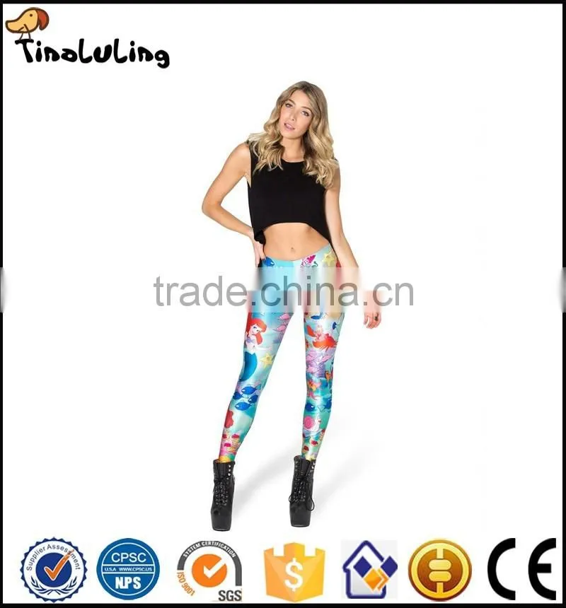 Women's Stretch Knit Ankle Length Cratoon Printed Seamless Leggings