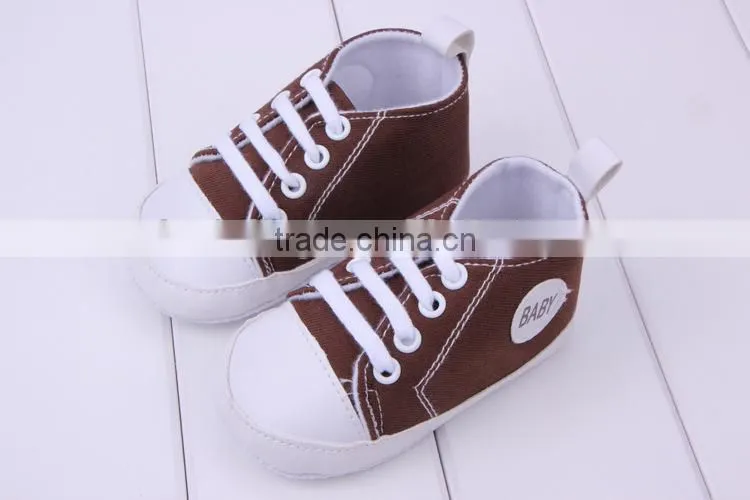 2014 new baby product boys and girls canvas shoe infant baby canvas shoe