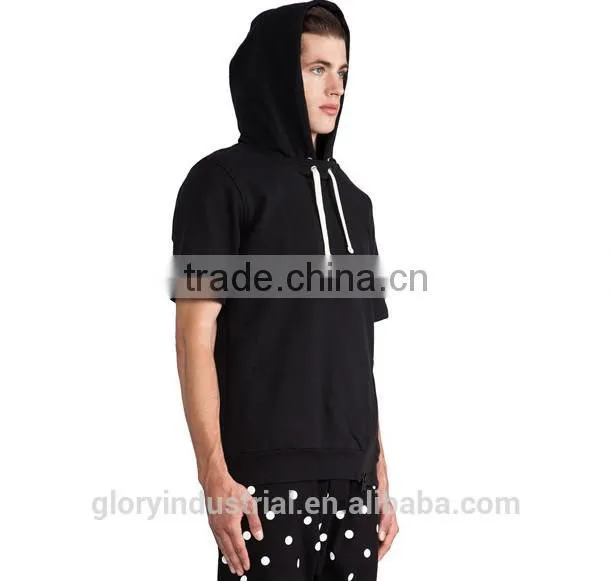 wholesale blank pullover half sleeve hoodies