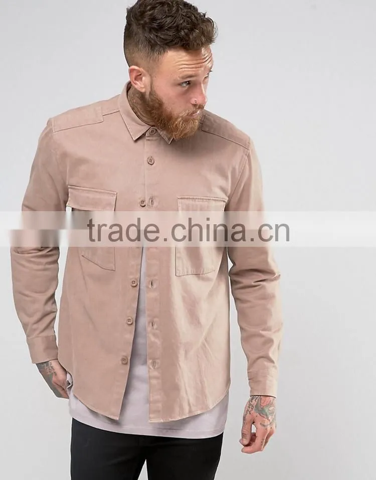 2017 newest arrival customized colors size t shirt style light pink men plain sports jacket with button and two quare pocket