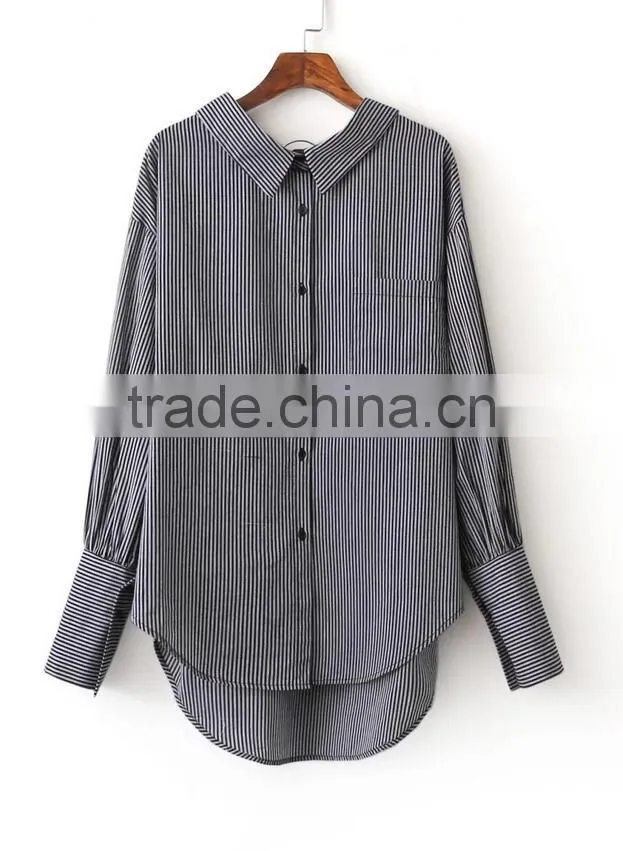Runwaylover EY2377B New Style 2017 Ladies Fashion Loose Stripe Blouse