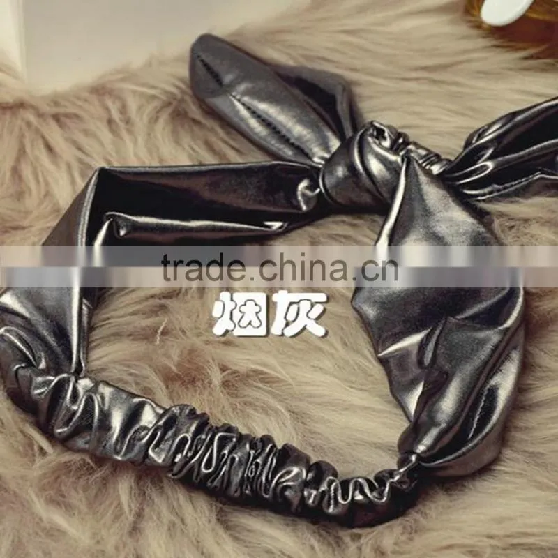 Elastic Headbands,Mental Color Leather Headbands,Ear Headbands