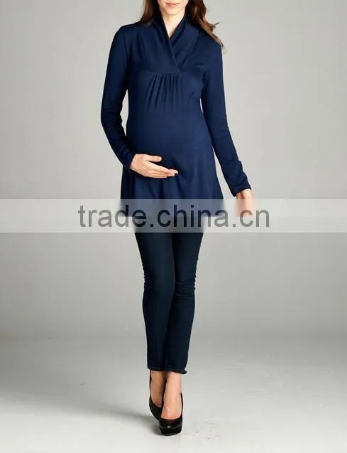 China wholesale maternity clothes tunic long sleeve woman maternity tops