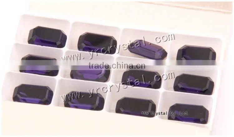 Octagon faceted crystal glass stone for wedding dress