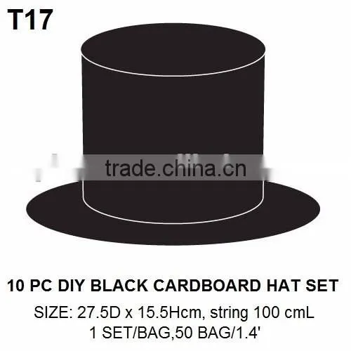 10 pcs papaer craft DIY black cardboard hat