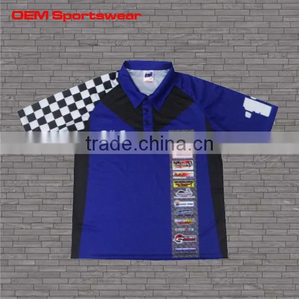 2015 new design sublimated men racing polo shirts