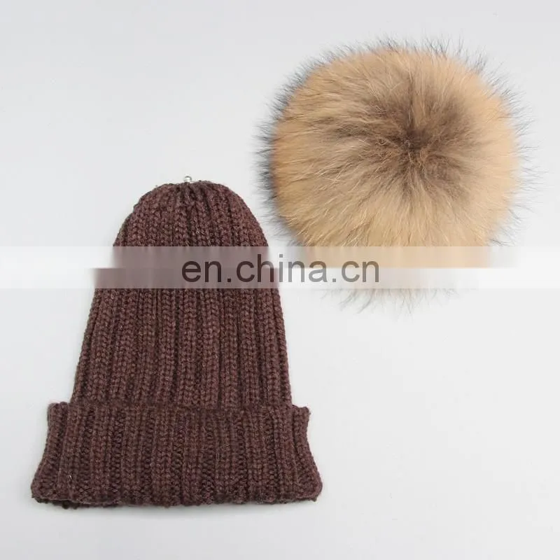Alibaba Supply Kids Acrylic Beanie With Big Pompon