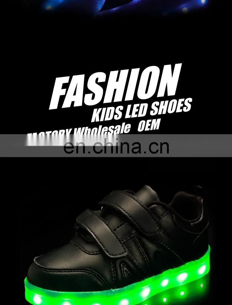Factory wholesale OEM USB charge Children kids Led shoes sneakers Cool casual shoes for boys girls