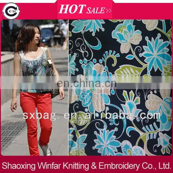 single jersey spandex knitting spandex lycra fabric print for garment