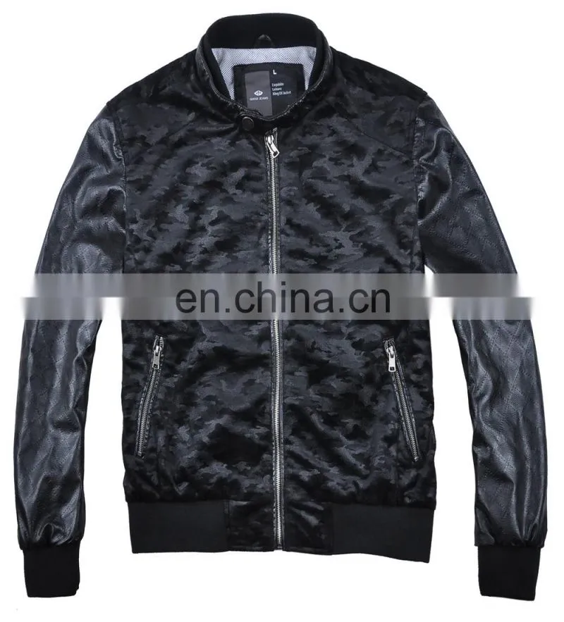 2015 lastest fashion handsome camouflage printed men's swede jacket