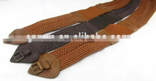 Fahion Elastic Braided Belt For Women Leather Bullet Belt