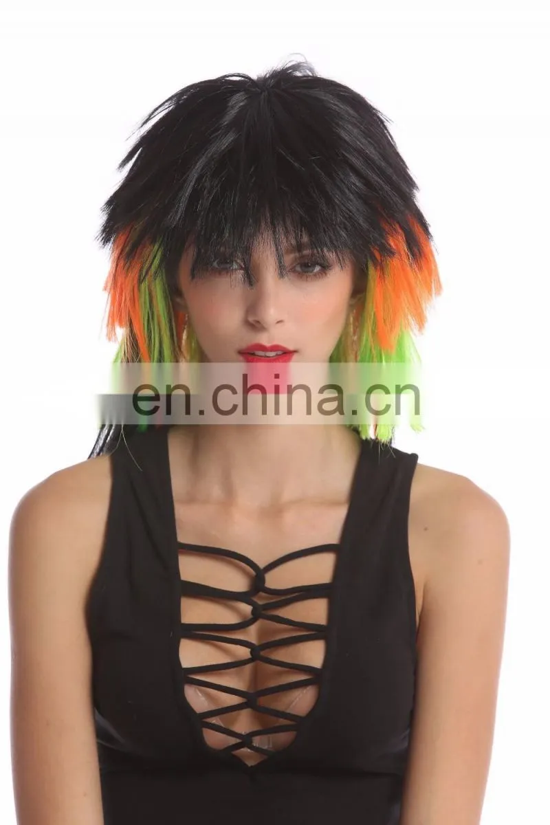 Party fan's colorful mullet wigs P-W218