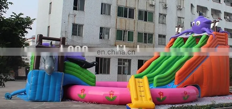 Commerical giant inflatable octopus water slide pool