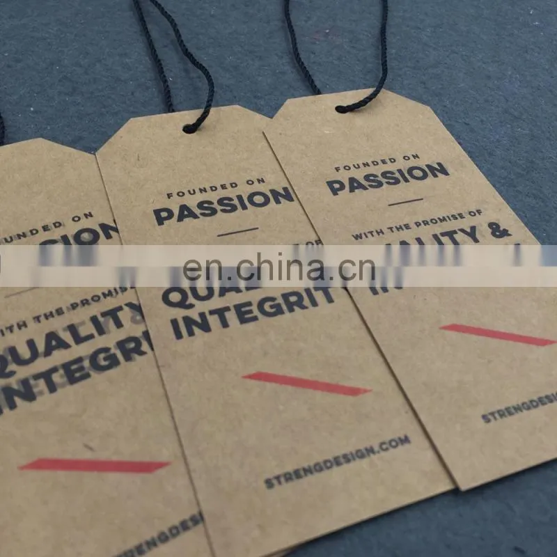 Custom personalized printed Kraft hang tags for clothing
