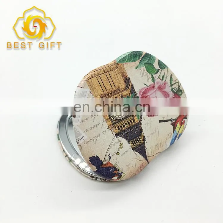 Popular London Big Ben Printing Leather Compact Mirror