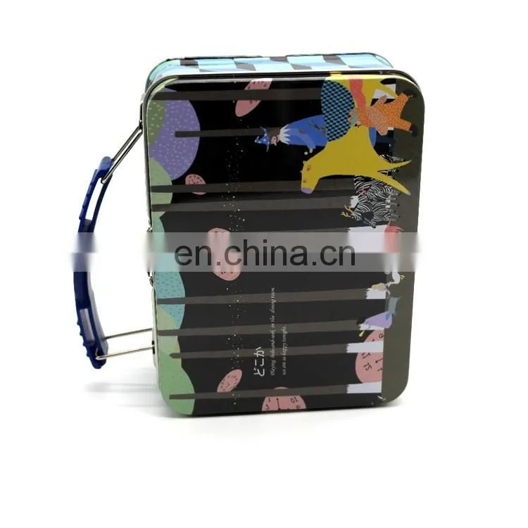 New rectangular fancy kids lunch packaging tin box with lock