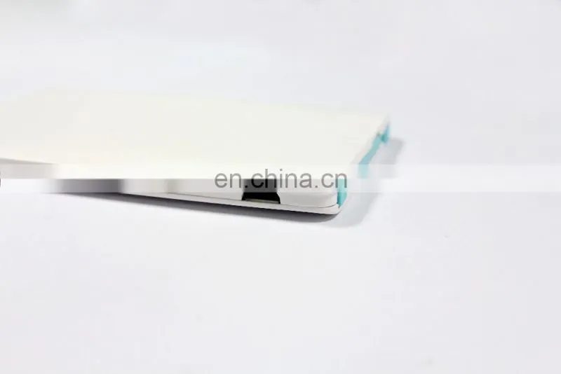 slim 2500mAh power bank self charging cable card usb power charger