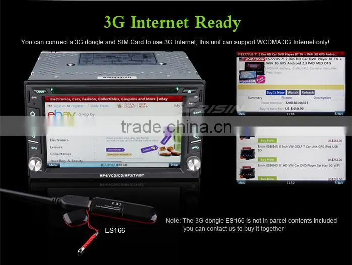 Erisin ES7610M 6.2" 2 Din Autoradio DVD GPS with SWC Bluetooth