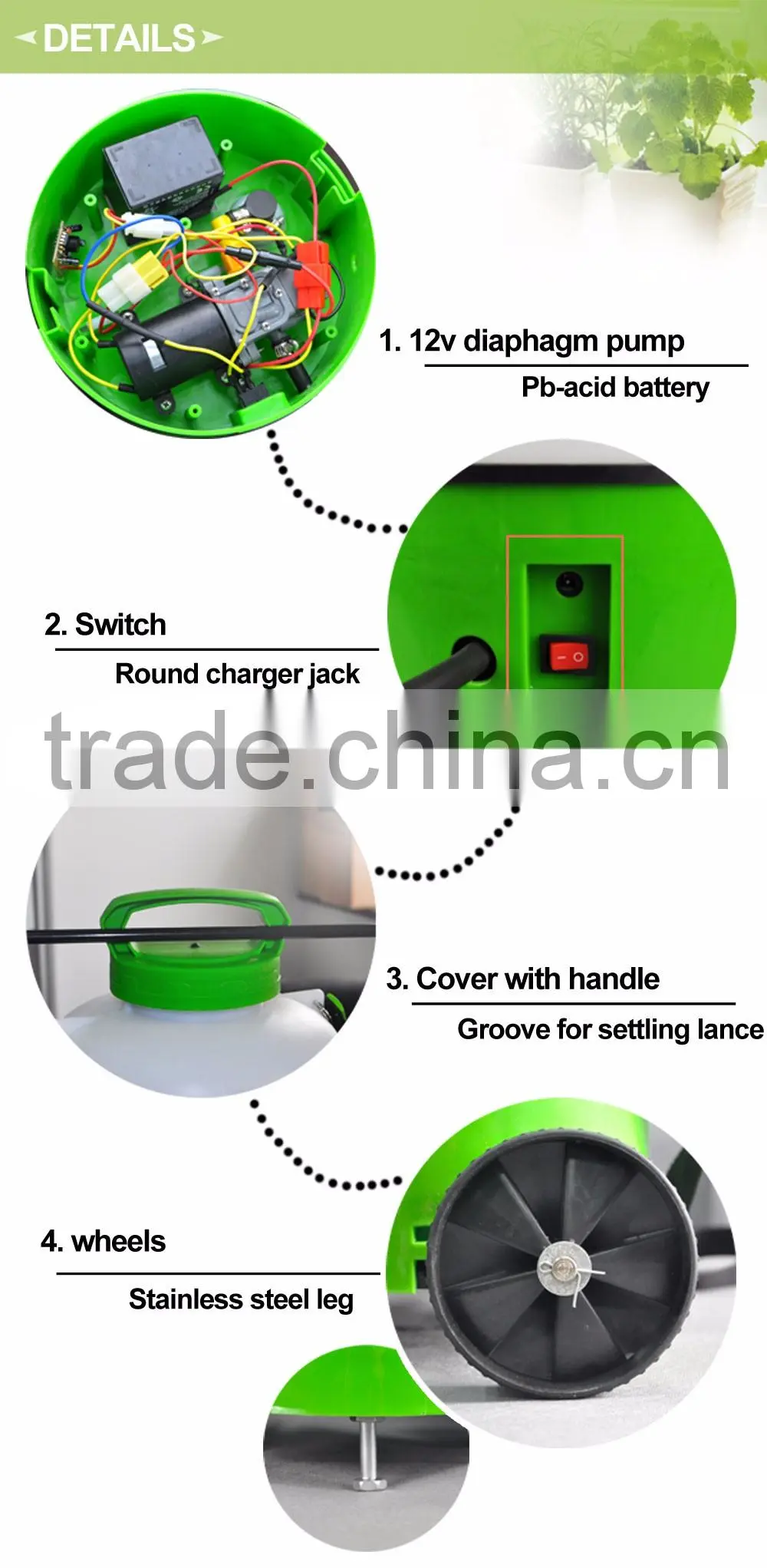 (1039) weirran water spraying portable rechargeable battery garden sprayer
