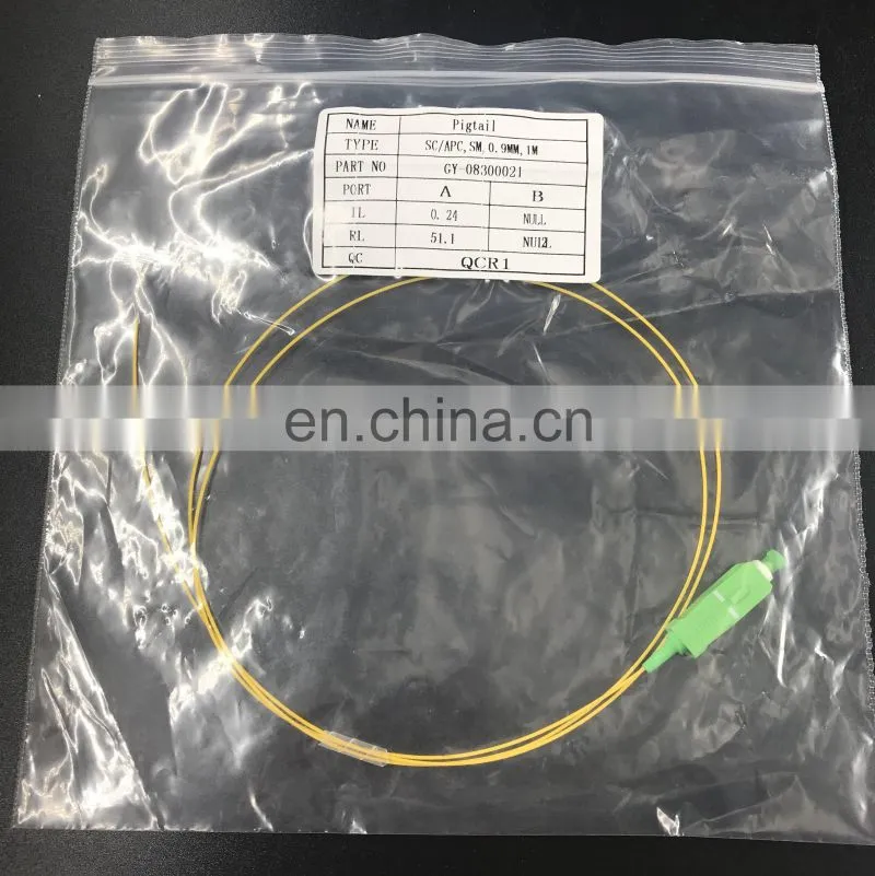 qingdao factory sales high quality 0.9 optical fiber waterproof pigtail