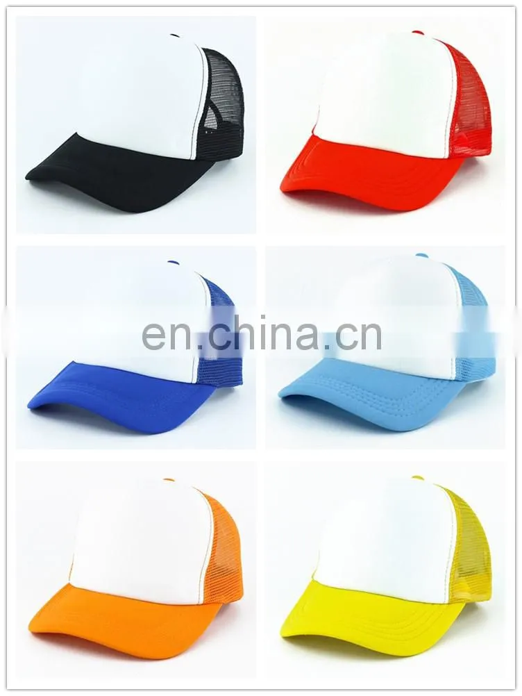 Promational Foam Blank Truck Cap Custom 6 Panel Trucker Mesh Embroidery Patch Trucker Hat Cap