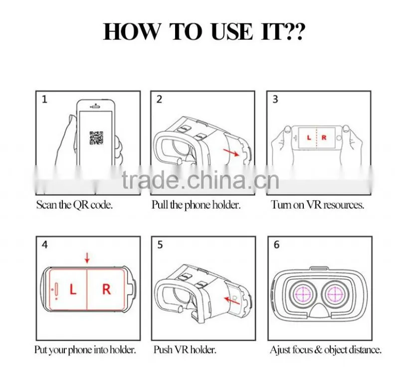 2016 new product Professional Accept OEM VR 3D glasses for 4.5 - 6.0 "Phone+Bluetooth Remote Controller