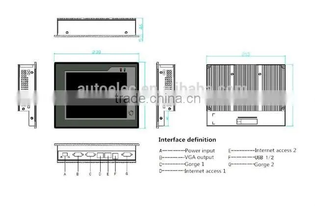 P080S Size customizable China all in one pc industrial embedded fanless window linux system 32g high resolution pc