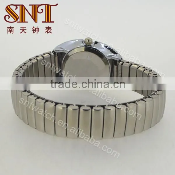 Simple style alloy watch with stainless steel expansion band