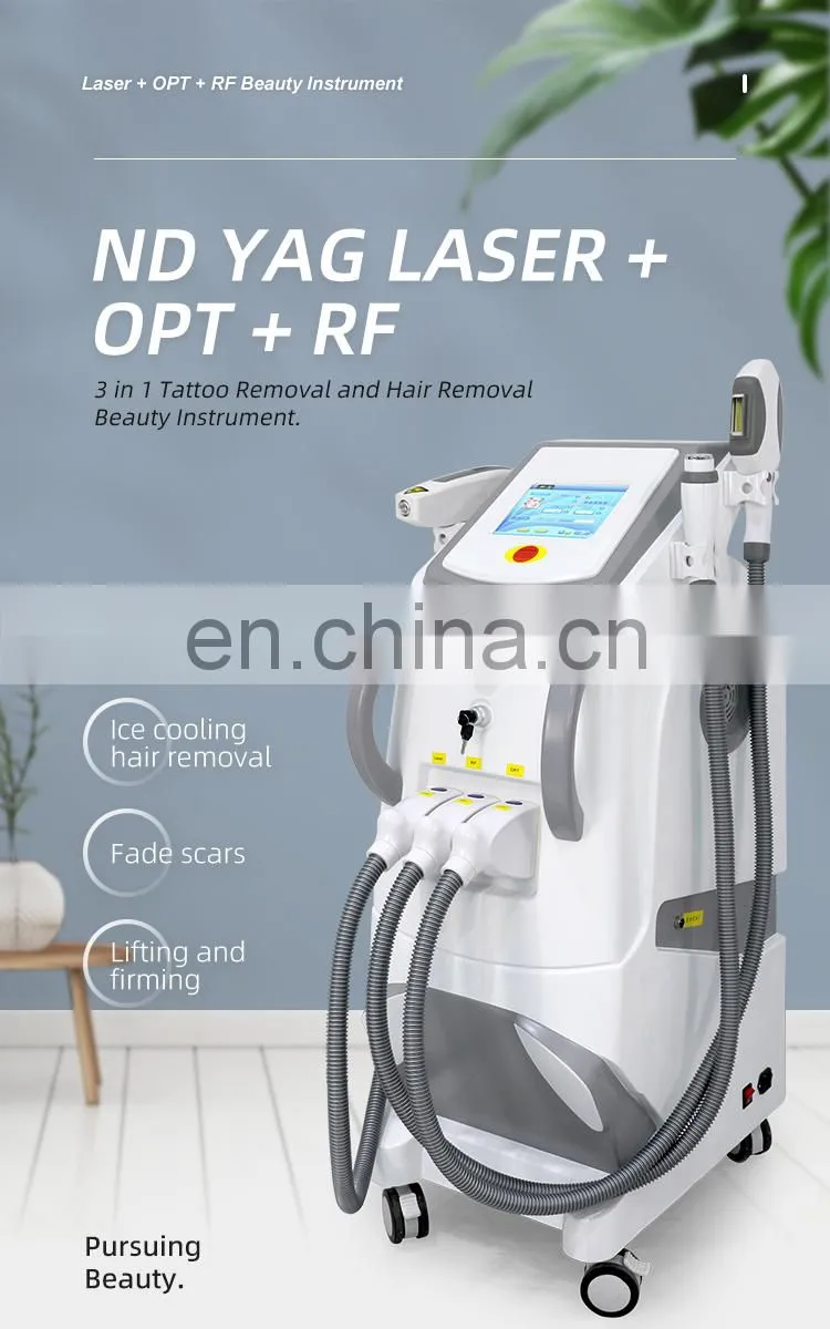 Hot sale beauty salon equipment hair removal medical machine with E-light hair removal tattoo removal and RF functions
