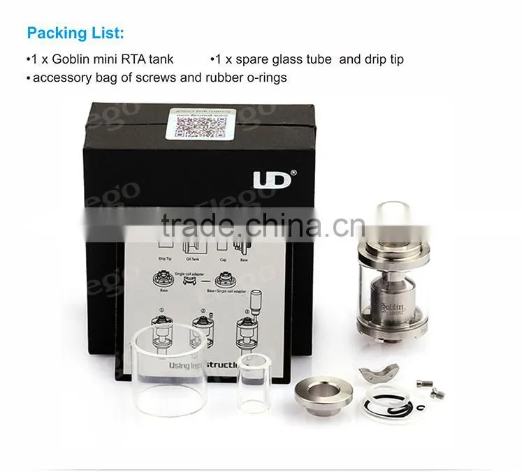 Authentic High Quality UD Goblin Mni RTA Tank, Goliath V2 Subohm Tank/ Zephyrus Tank/Bellus RTA Tank From Elego