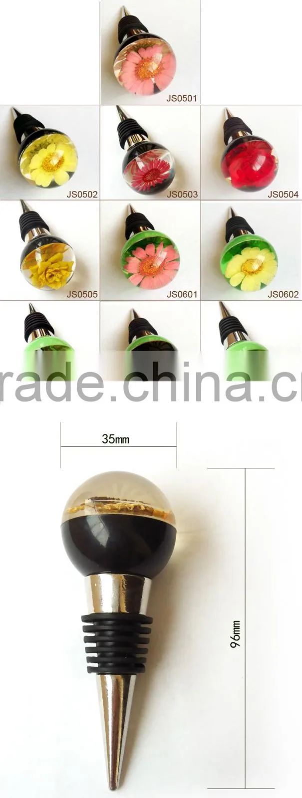 Hot selling 2016 Flower Resin Crystal Wine Bottle Stopper supplier