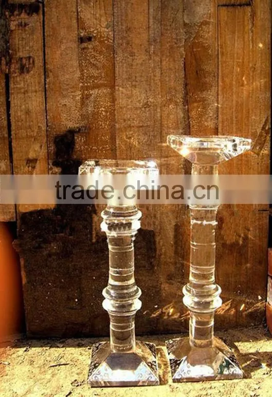 Roman metal ornamental engraving crystal candlestick